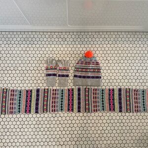 Crewcuts Kids Multicolor Wool blend Knit Hat, Scarf, and Gloves Set